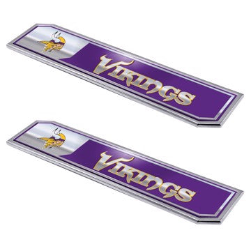 Wholesale-Minnesota Vikings Embossed Truck Emblem 2-pk NFL Exterior Auto Accessory - Aluminum - 2 Piece Set SKU: 60812