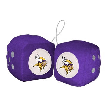 Wholesale-Minnesota Vikings Fuzzy Dice NFL 3" Cubes SKU: 31988