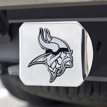 Wholesale-Minnesota Vikings Hitch Cover NFL Chrome Emblem on Chrome Hitch - 3.4" x 4" SKU: 18710