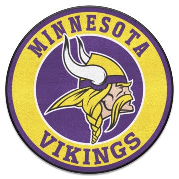 Wholesale-Minnesota Vikings Roundel Mat NFL Accent Rug - Round - 27" diameter SKU: 17965
