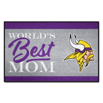 Wholesale-Minnesota Vikings Starter Mat - World's Best Mom NFL Accent Rug - 19" x 30" SKU: 18033