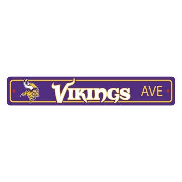 Wholesale-Minnesota Vikings Team Color Street Sign Décor 4in. X 24in. Lightweight NFL Lightweight Décor - 4" X 24" SKU: 32220