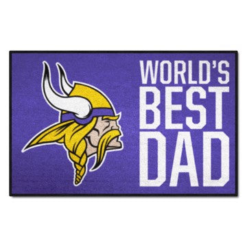 Wholesale-Minnesota Vikings World's Best Dad Starter Mat NFL Accent Rug - 19" x 30" SKU: 18174