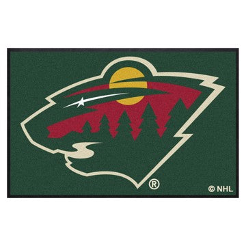 Wholesale-Minnesota Wild 4X6 High-Traffic Mat with Rubber Backing NHL Commercial Mat - Landscape Orientation - Indoor - 43" x 67" SKU: 12859