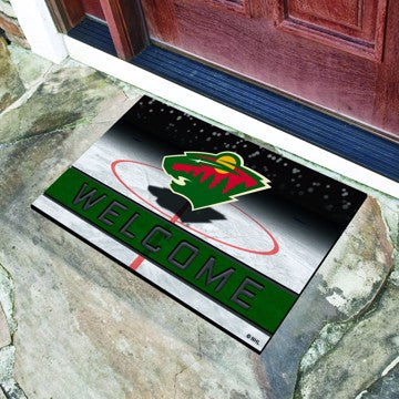 Wholesale-Minnesota Wild Crumb Rubber Door Mat NHL Outdoor Door Mat - 18" x 30" SKU: 21275