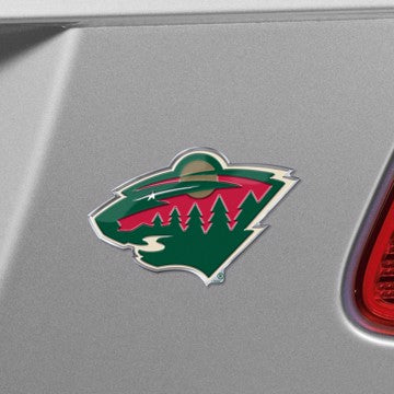 Wholesale-Minnesota Wild Embossed Color Emblem NHL Exterior Auto Accessory - Aluminum Color SKU: 60490