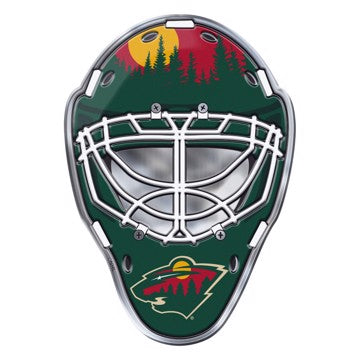 Wholesale-Minnesota Wild Embossed Helmet Emblem NHL Exterior Auto Accessory - Aluminum Color SKU: 60724