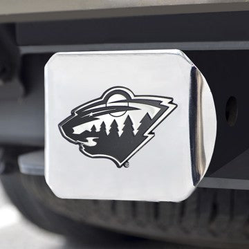 Wholesale-Minnesota Wild Hitch Cover NHL Chrome Emblem on Chrome Hitch - 3.4" x 4" SKU: 17176