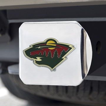 Wholesale-Minnesota Wild Hitch Cover NHL Color Emblem on Chrome Hitch - 3.4" x 4" SKU: 22774