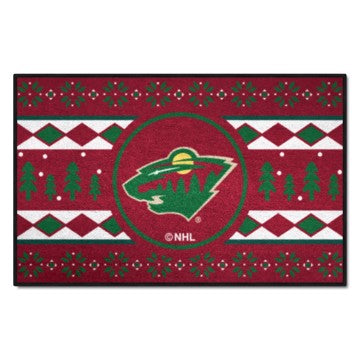 Wholesale-Minnesota Wild Holiday Sweater Starter Mat NHL Accent Rug - 19" x 30" SKU: 26858