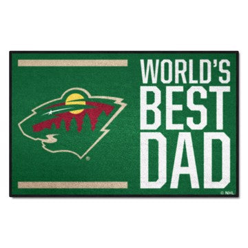Wholesale-Minnesota Wild Starter Mat - World's Best Dad NHL Accent Rug - 19" x 30" SKU: 31158