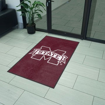 Wholesale-Mississippi State Bulldogs 3X5 High-Traffic Mat with Durable Rubber Backing - Portrait Orientation SKU: 9608