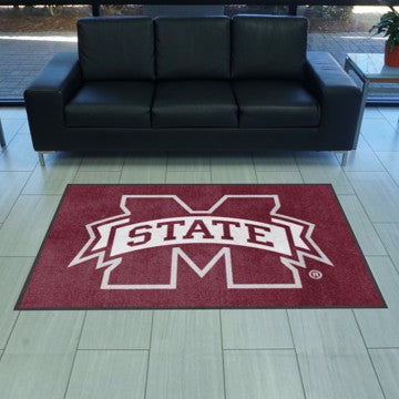 Wholesale-Mississippi State Bulldogs 4X6 High-Traffic Mat with Durable Rubber Backing - Landscape Orientation SKU: 9609
