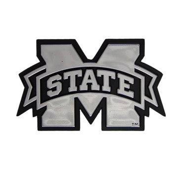 Wholesale-Mississippi State Molded Chrome Emblem Mississippi State University Molded Chrome Emblem 3.25” x 3.25 - "M State" Logo SKU: 60359