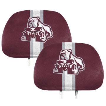 Wholesale-Mississippi State Printed Headrest Cover Mississippi State University Printed Headrest Cover 14” x 10” - "Bulldog and 'M STATE'" Alternate Logo SKU: 62058