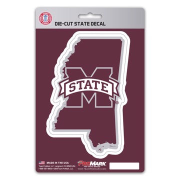 Wholesale-Mississippi State State Shape Decal Mississippi State University State Shape Decal 5” x 6.25” - "M State" Logo / State of Mississippi SKU: 61341