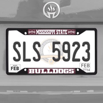 Wholesale-Mississippi State University License Plate Frame - Black Mississippi State - NCAA - Black Metal License Plate Frame SKU: 31266