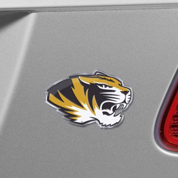 Wholesale-Missouri Embossed Color Emblem 2 University of Missouri Embossed Color Emblem 2 3.25” x 3.25 - "Tiger" Head Logo SKU: 60646
