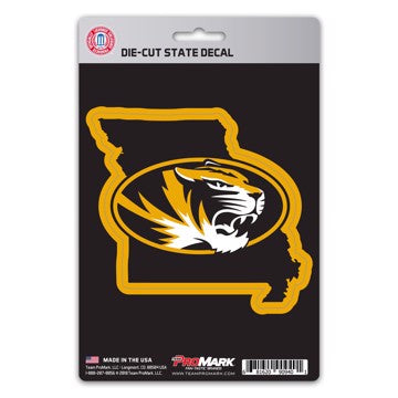 Wholesale-Missouri State Shape Decal University of Missouri State Shape Decal 5” x 6.25” - "Oval Tiger" Logo / Shape of Missouri SKU: 61342