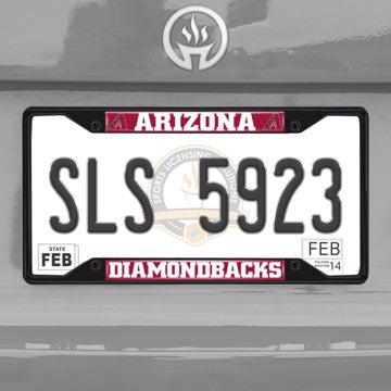 Wholesale-MLB - Arizona Diamondbacks License Plate Frame - Black Arizona Diamondbacks - MIL - Black Metal License Plate Frame SKU: 31296