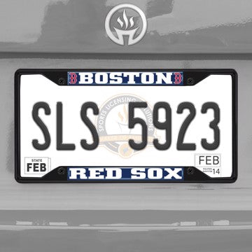 Wholesale-MLB - Boston Red Sox License Plate Frame - Black Boston Red Sox - MLB - Black Metal License Plate Frame SKU: 31299