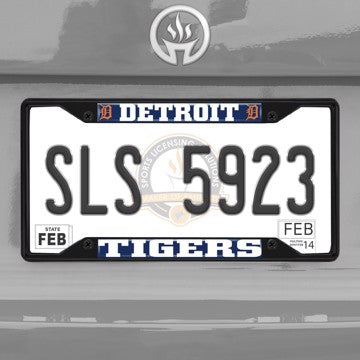 Wholesale-MLB - Detroit Tigers License Plate Frame - Black Detroit Tigers - MLB - Black Metal License Plate Frame SKU: 31305