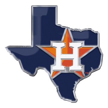 Wholesale-MLB - Houston Astros Embossed State Emblem MLB - Houston Astros Embossed State Emblem 3.25” x 3.25 - "H Star" Logo / Shape of Texas SKU: 60905