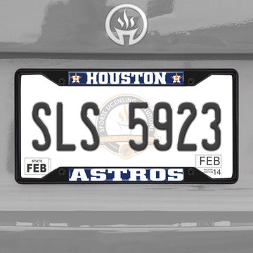 Wholesale-MLB - Houston Astros License Plate Frame - Black Houston Astros - MLB - Black Metal License Plate Frame SKU: 31306