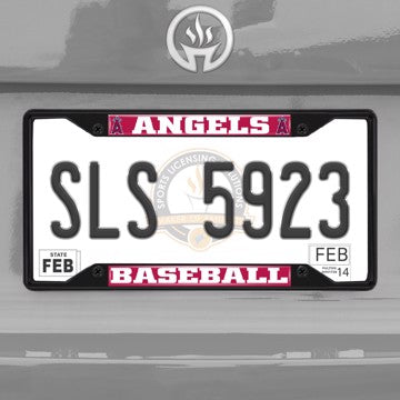 Wholesale-MLB - Los Angeles Angels License Plate Frame - Black Los Angeles Angels - MLB - Black Metal License Plate Frame SKU: 31308