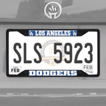 Wholesale-MLB - Los Angeles Dodgers License Plate Frame - Black Los Angeles Dodgers - MLB - Black Metal License Plate Frame SKU: 31309