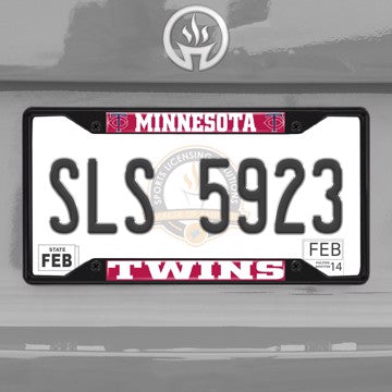 Wholesale-MLB - Minnesota Twins License Plate Frame - Black Minnesota Twins - MLB - Black Metal License Plate Frame SKU: 31312
