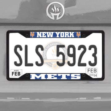 Wholesale-MLB - New York Mets License Plate Frame - Black New York Mets - MLB - Black Metal License Plate Frame SKU: 31313