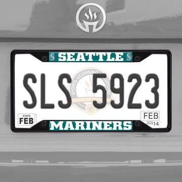 Wholesale-MLB - Seattle Mariners License Plate Frame - Black Seattle Mariners - MLB - Black Metal License Plate Frame SKU: 31320