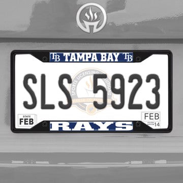 Wholesale-MLB - Tampa Bay Rays License Plate Frame - Black Tampa Bay Rays - MLB - Black Metal License Plate Frame SKU: 31322