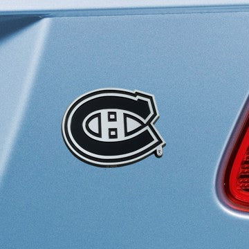 Wholesale-Montreal Canadiens Emblem - Chrome NHL Exterior Auto Accessory - Chrome Emblem - 2" x 3.2" SKU: 17032