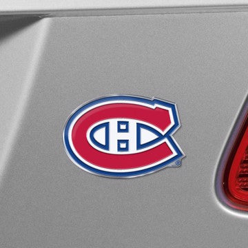 Wholesale-Montreal Canadiens Embossed Color Emblem NHL Exterior Auto Accessory - Aluminum Color SKU: 60491