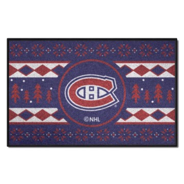 Wholesale-Montreal Canadiens Holiday Sweater Starter Mat NHL Accent Rug - 19" x 30" SKU: 26859