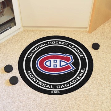 Wholesale-Montreal Canadiens Puck Mat NHL Accent Rug - Round - 27" diameter SKU: 10275