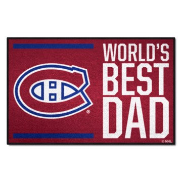Wholesale-Montreal Canadiens Starter Mat - World's Best Dad NHL Accent Rug - 19" x 30" SKU: 31159