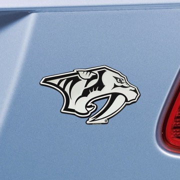 Wholesale-Nashville Predators Emblem - Chrome NHL Exterior Auto Accessory - Chrome Emblem - 2" x 3.2" SKU: 23100