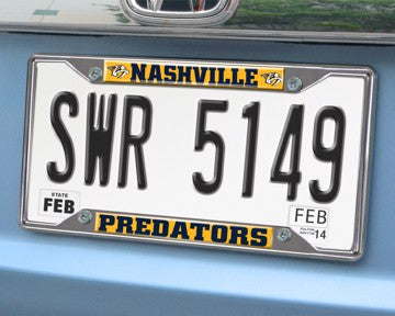 Wholesale-Nashville Predators License Plate Frame NHL Exterior Auto Accessory - 6.25" x 12.25" SKU: 23102