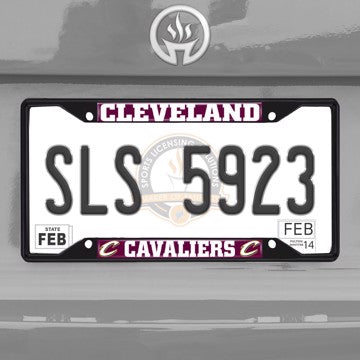 Wholesale-NBA - Cleveland Cavaliers License Plate Frame - Black Cleveland Cavaliers - NBA - Black Metal License Plate Frame SKU: 31328
