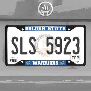 Wholesale-NBA - Golden State Warriors License Plate Frame - Black Golden State Warriors - NBA - Black Metal License Plate Frame SKU: 31330