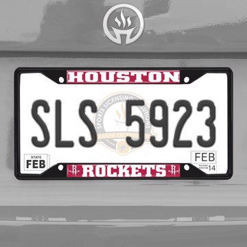Wholesale-NBA - Houston Rockets License Plate Frame - Black Houston Rockets - NBA - Black Metal License Plate Frame SKU: 31331