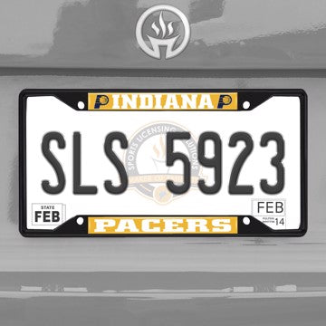 Wholesale-NBA - Indiana Pacers License Plate Frame - Black Indiana Pacers - NBA - Black Metal License Plate Frame SKU: 31332