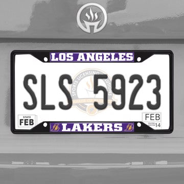 Wholesale-NBA - Los Angeles Lakers License Plate Frame - Black Los Angeles Lakers - NBA - Black Metal License Plate Frame SKU: 31333