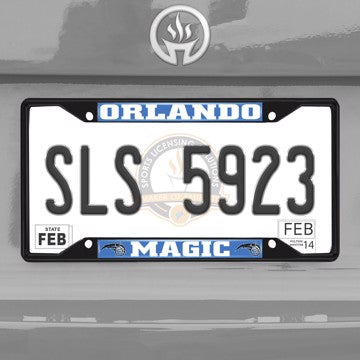 Wholesale-NBA - Orlando Magic License Plate Frame - Black Orlando Magic - NBA - Black Metal License Plate Frame SKU: 31337