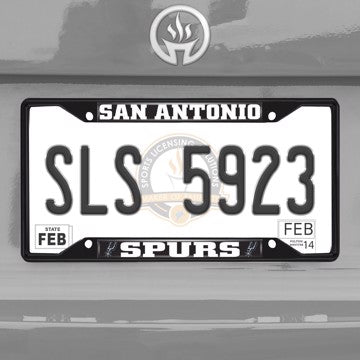 Wholesale-NBA - San Antonio Spurs License Plate Frame - Black San Antonio Spurs - NBA - Black Metal License Plate Frame SKU: 31340