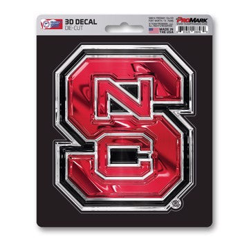 Wholesale-NC State 3D Decal North Carolina State University 3D Decal 5” x 6.25” - "NCS" Logo SKU: 62826