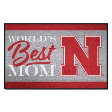 Wholesale-Nebraska Cornhuskers Starter Mat - World's Best Mom 19"x30" SKU: 34561